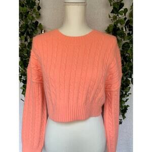 Ensemble Coral Peach Cropped Chunky Knit Sweater Women's size small
